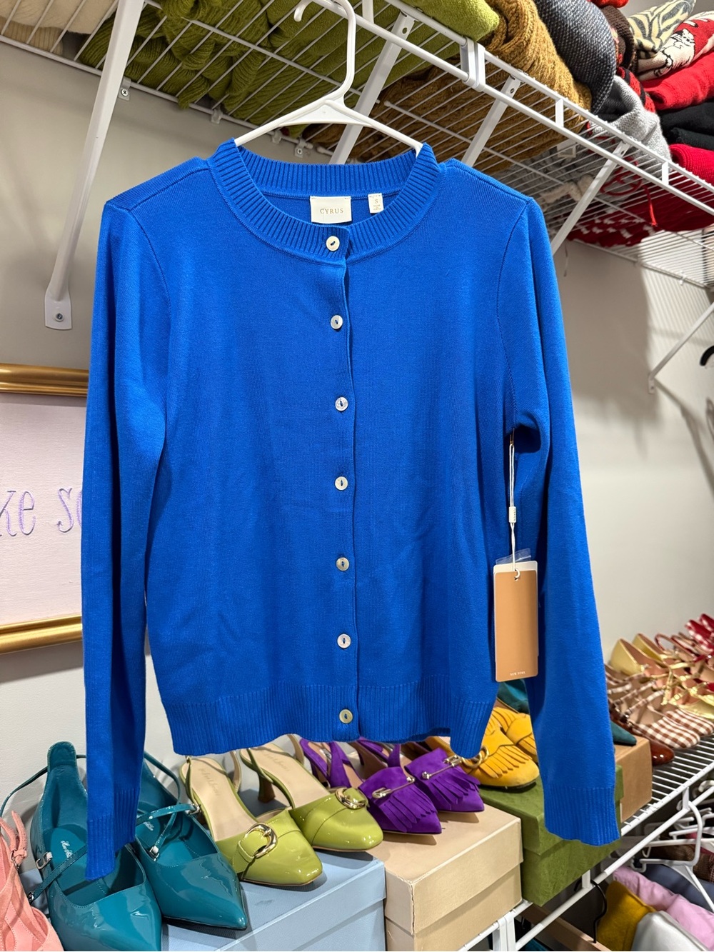 Blue Crewneck Cardigan Size Small